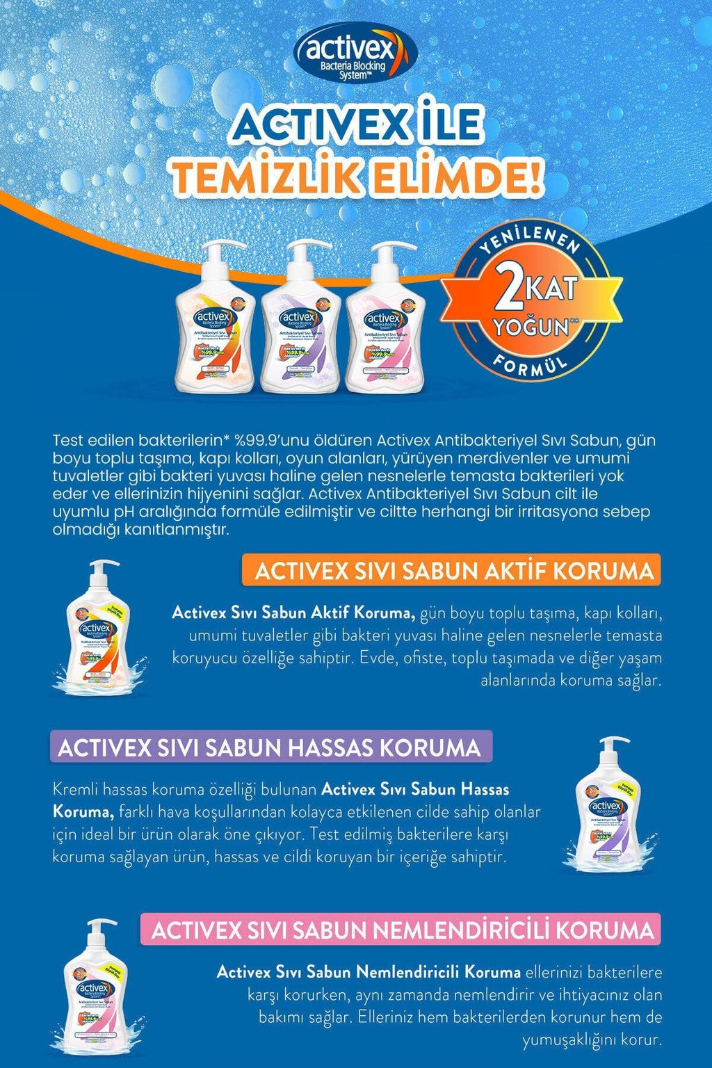 Activex Antibakteriyel Sıvı Sabun Aktif 2x700ml