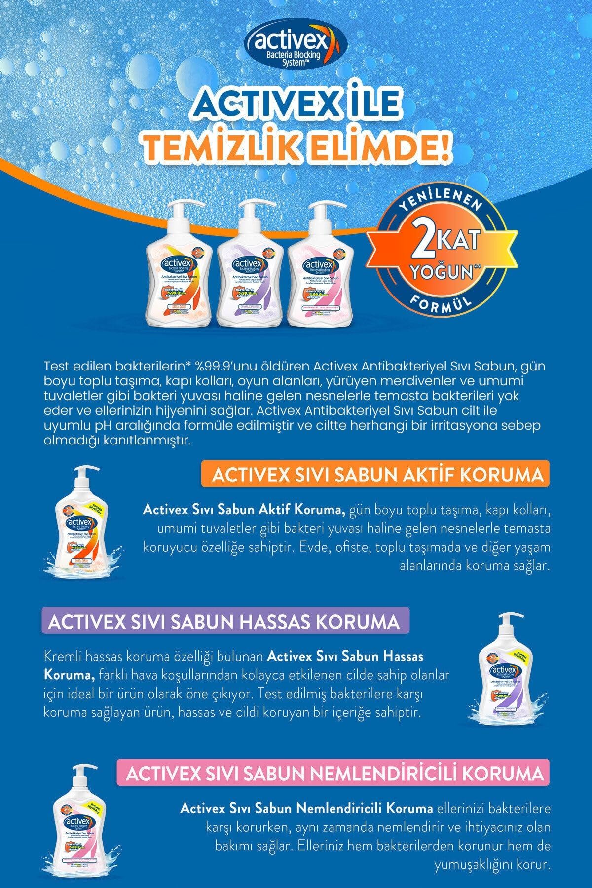 Activex Antibakteriyel Sıvı Sabun Aktif 2x700ml