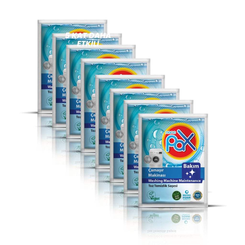 8 Adet Ultra Konsantre Çamaşır Makinesi Kazan Temizleme Bakım Tozu