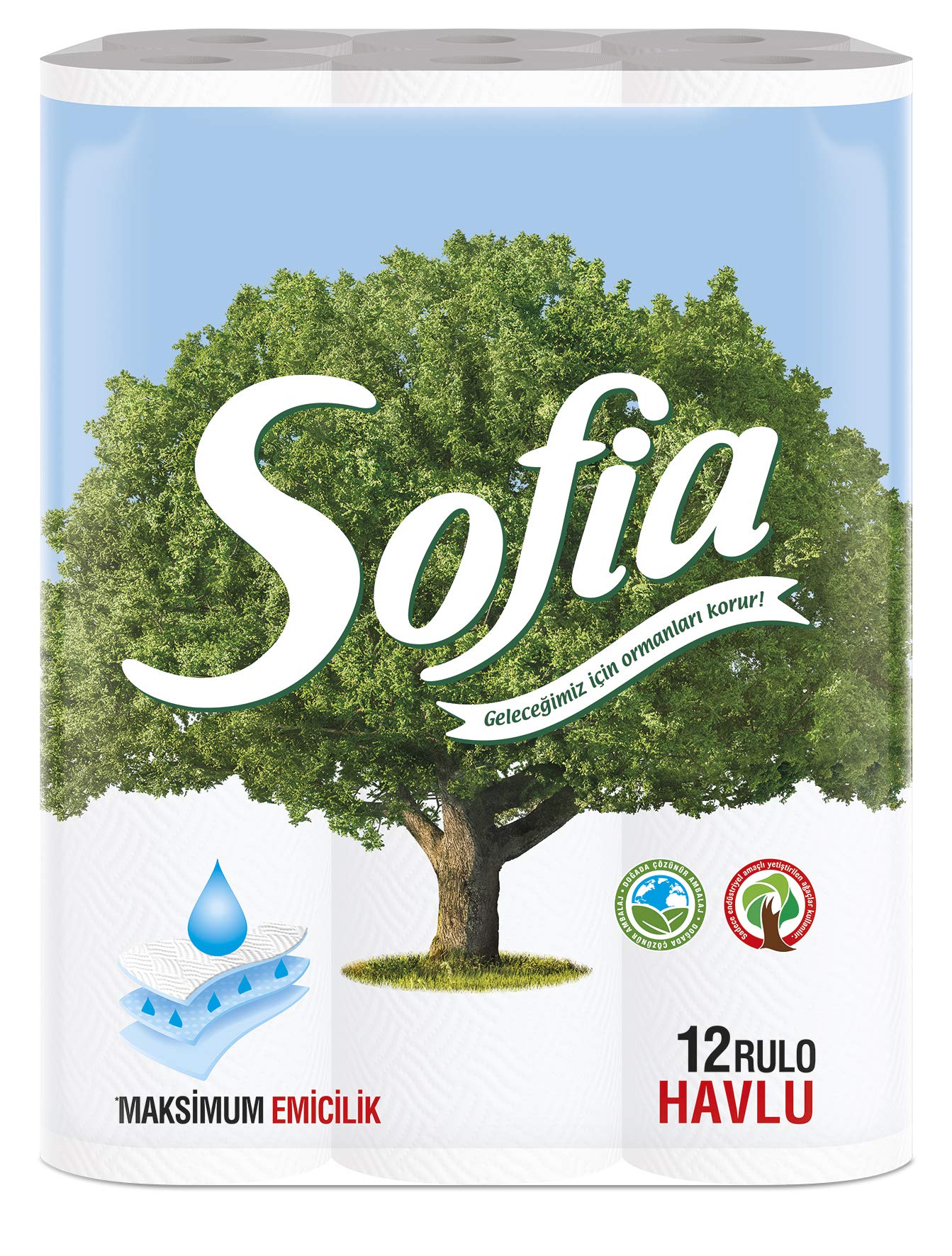 Sofia 3 Katlı Kağıt Havlu 12'Li, 1 Paket (1 X 12 Adet)
