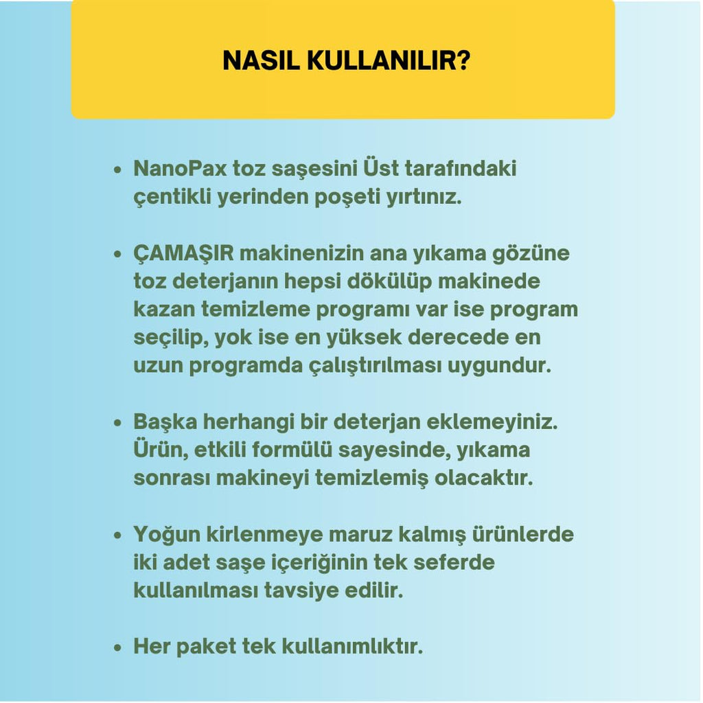 8 Adet Ultra Konsantre Çamaşır Makinesi Kazan Temizleme Bakım Tozu