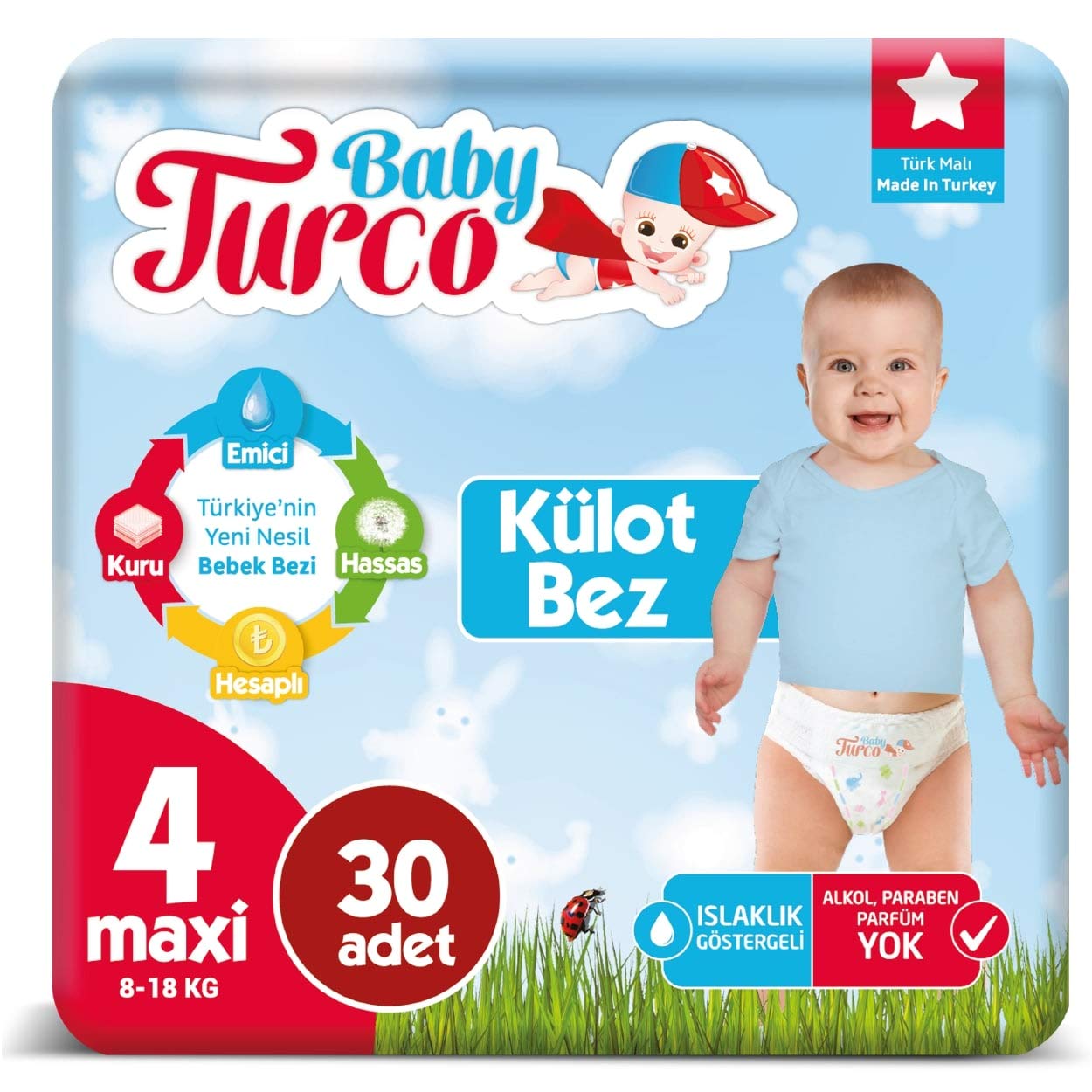 Baby Turco Külot Bez 4 Numara Maxi (8-18 Kg)