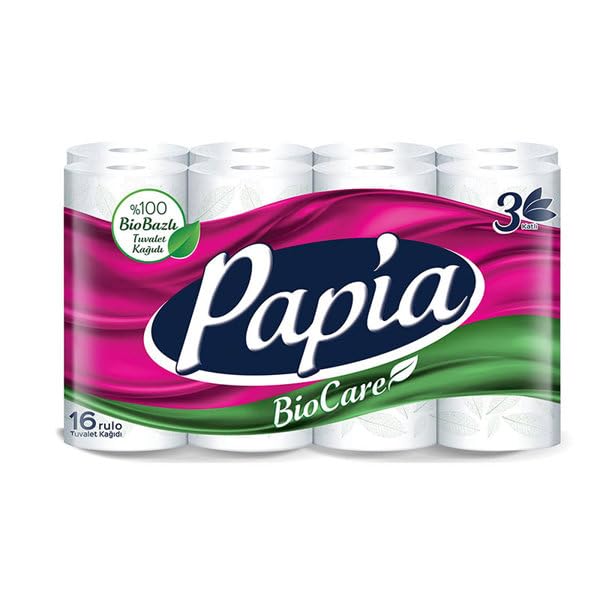 Papia Biocare Tuvalet Kağıdı (3 katlı) 16 Rulo