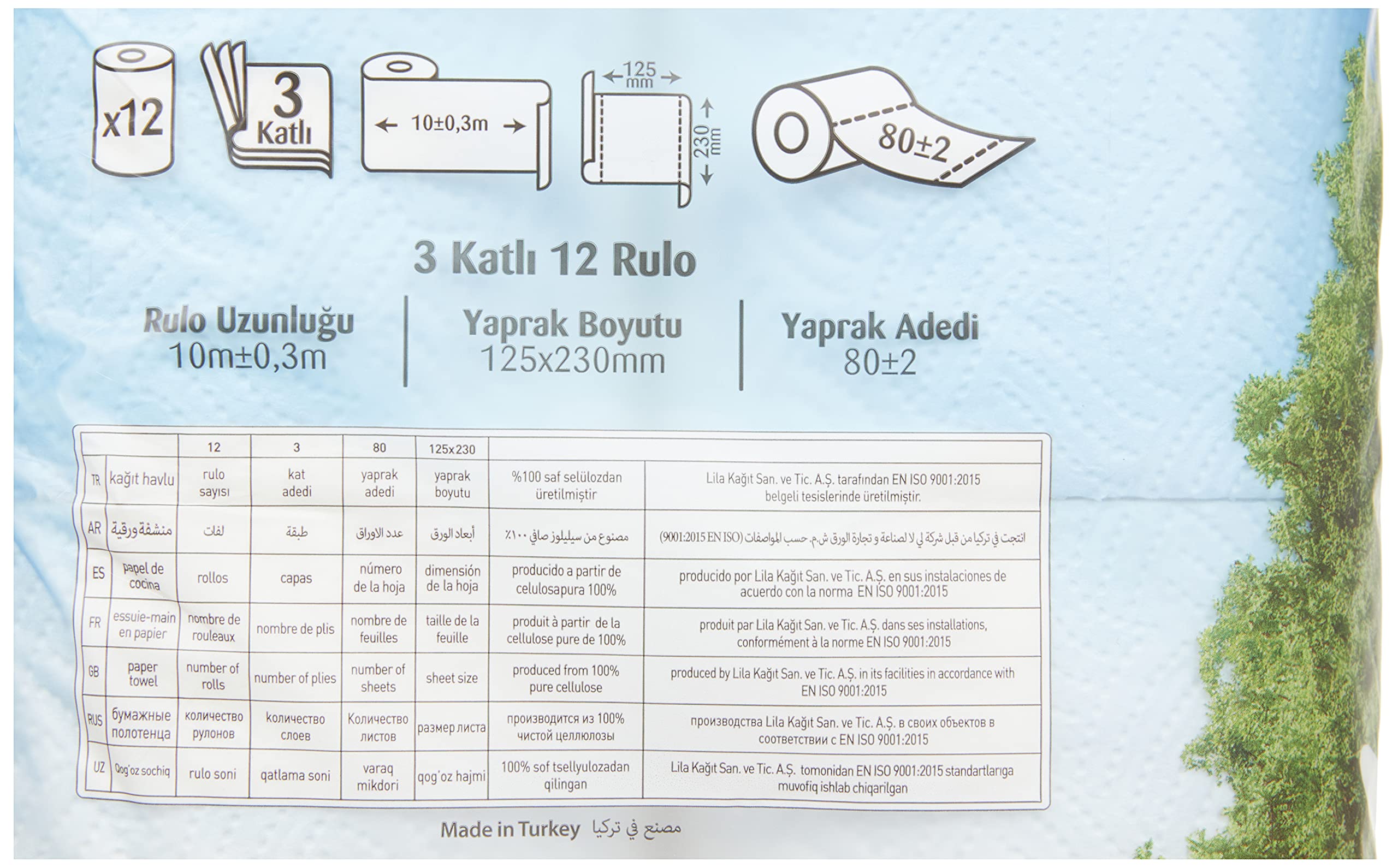 Sofia 3 Katlı Kağıt Havlu 12'Li, 1 Paket (1 X 12 Adet)