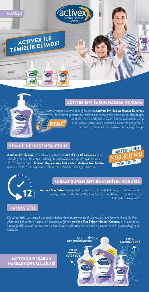 Activex Antibakteriyel Sıvı Sabun 1 Lt