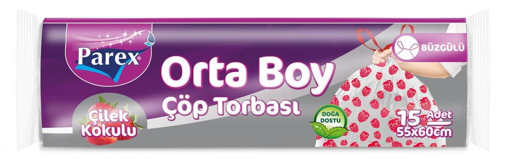 Parex Büzgülü Çöp Torbası Çilek Kokulu Yeni